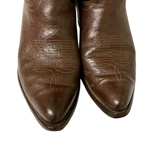 Tony Lama Brown Leather Cowboy Boots - Picture 6 of 7